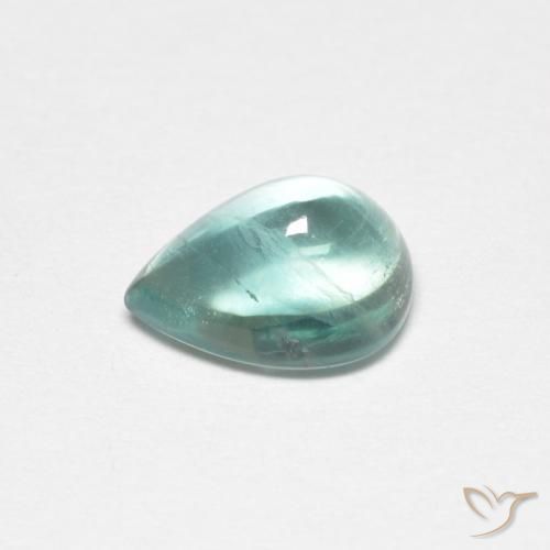 Fluorita Azul claro verde Natural 1.86ct, Formato de pêra, Transparente