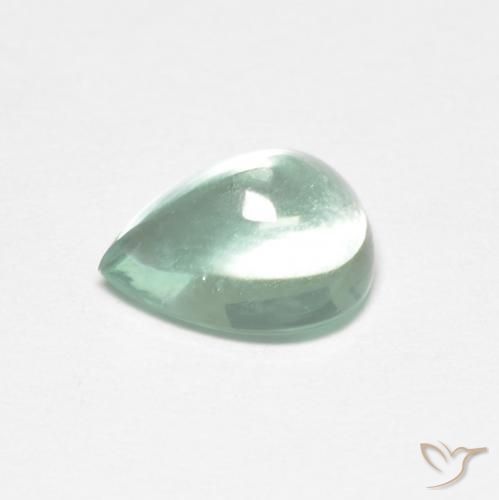 Fluorita Verde azulado Natural 2.27ct, Formato de pêra, Transparente