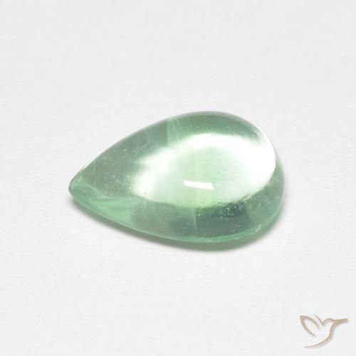 Fluorita Luz verde Natural 2.38ct, Formato de pêra, Transparente