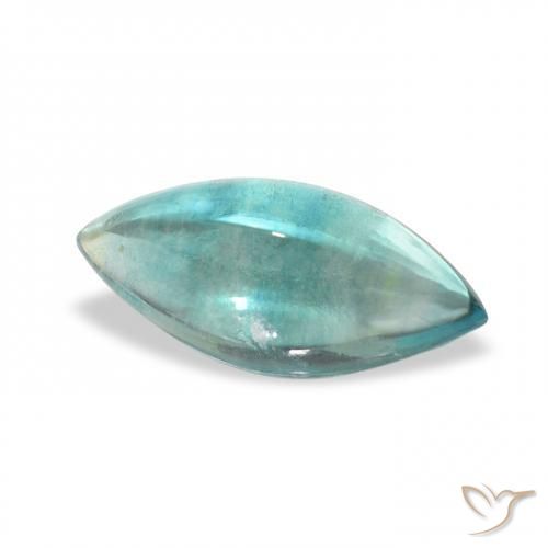 Fluorita Azul verde Natural 4.41ct, Marquesa, Transparente