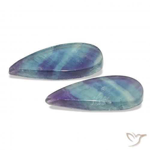 Pedras preciosas de Fluorita Multicolorido natural de 13.81 ct, Formato de pêra, Transparente