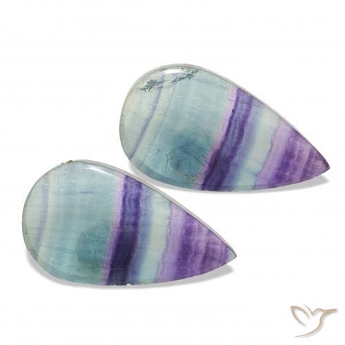 Pedras preciosas de Fluorita Multicolorido natural de 21.63 ct, Formato de pêra, Transparente