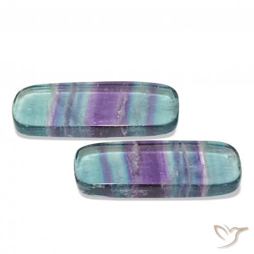 Pedras preciosas de Fluorita Multicolorido natural de 43.79 ct, baguete, Transparente