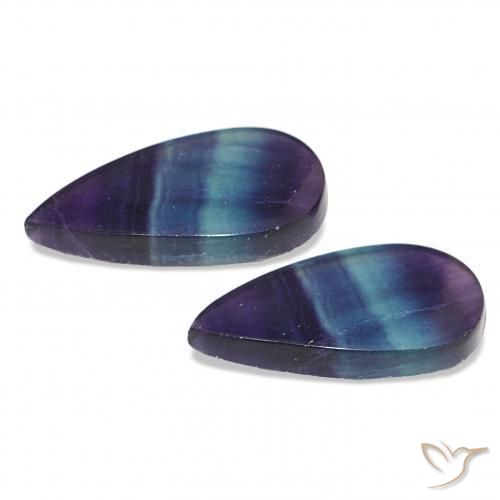 Pedras preciosas de Fluorita Multicolorido natural de 17.44 ct, Formato de pêra, Transparente