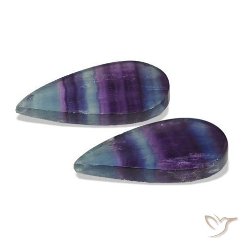 Pedras preciosas de Fluorita Multicolorido natural de 20.74 ct, Formato de pêra, Transparente