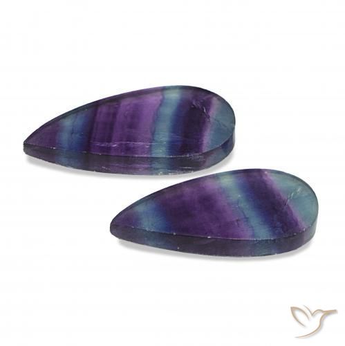 Pedras preciosas de Fluorita Multicolorido natural de 18.91 ct, Formato de pêra, Transparente