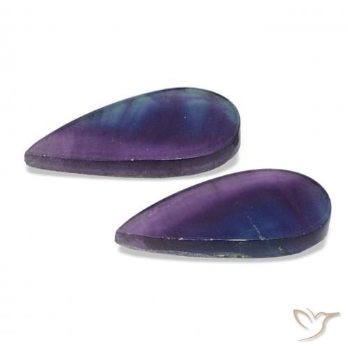 Pedras preciosas de Fluorita Multicolorido natural de 16.89 ct, Formato de pêra, Transparente