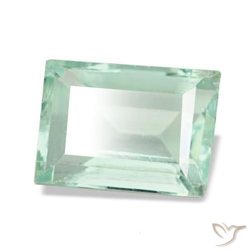 Fluorita verde natural 2,30ct, baguete, VS