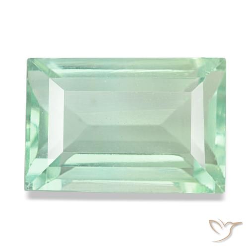 8.77ct verde fluorita, baguete, VS