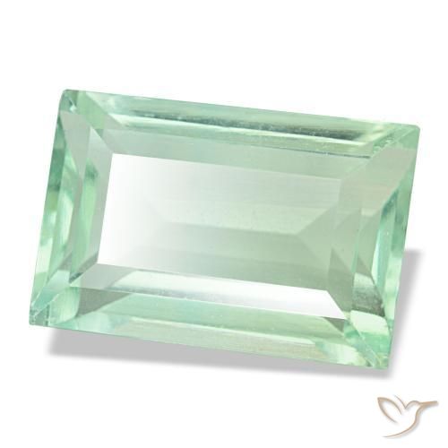 Fluorita verde natural 8,77ct, baguete, VS