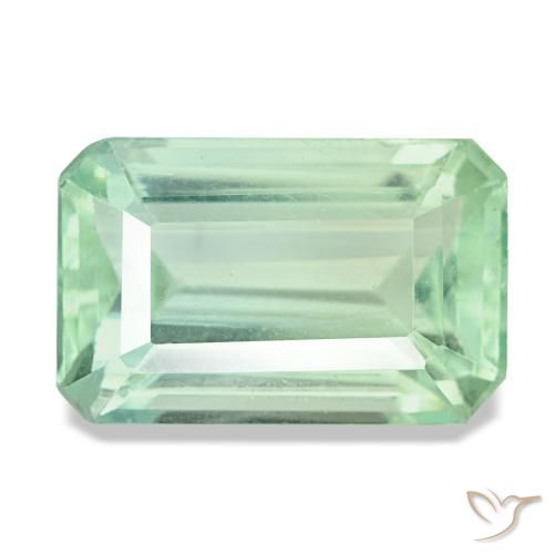 Fluorita verde natural 7,92ct, corte esmeralda, VS