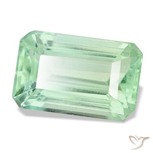 Fluorita verde natural 7,92ct, corte esmeralda, VS