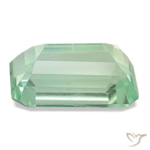 Fluorita verde natural 7,92ct, corte esmeralda, VS