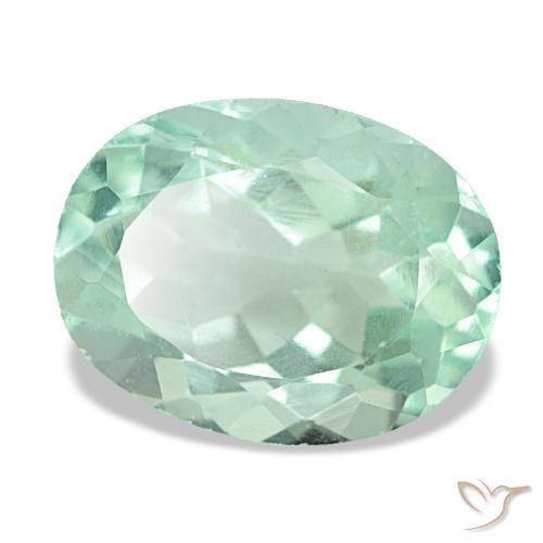 Fluorita verde natural 5,65ct, corte oval, VS