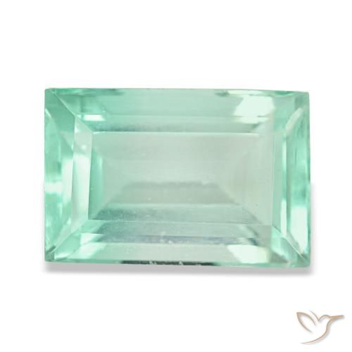 4.58ct verde fluorita, baguete, VS