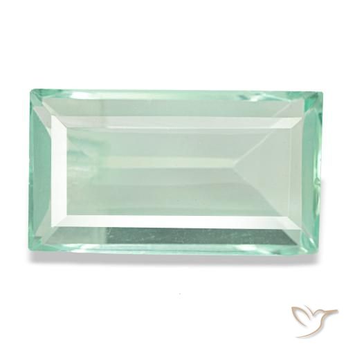 Fluorita verde natural 6,15ct, baguete, VS