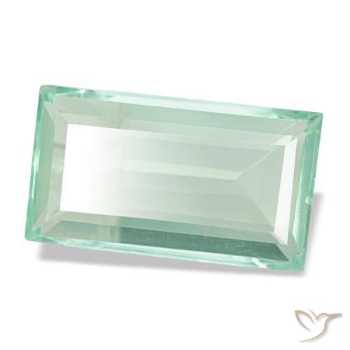 Fluorita verde natural 6,15ct, baguete, VS