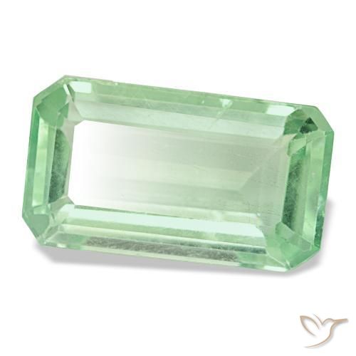 Fluorita verde natural 11,28ct, corte esmeralda, VS-SI