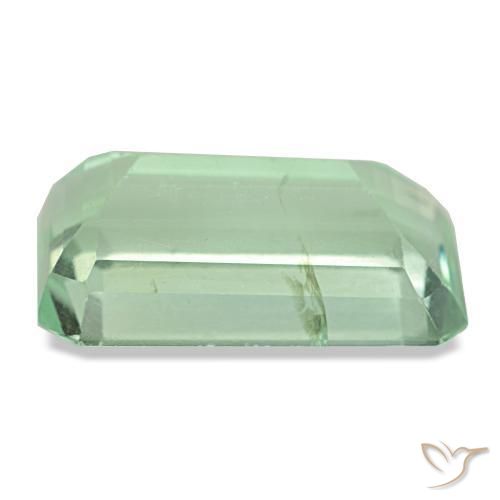 Fluorita verde natural 11,28ct, corte esmeralda, VS-SI