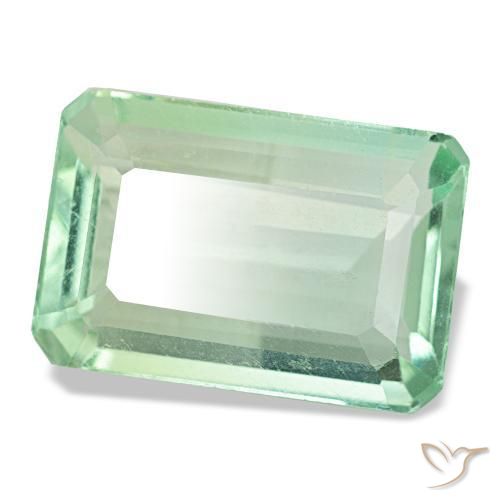 Fluorita verde natural 9,44ct, corte esmeralda, VS