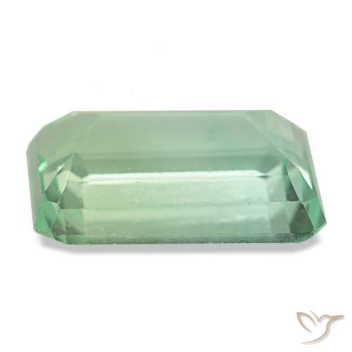 Fluorita verde natural 9,44ct, corte esmeralda, VS