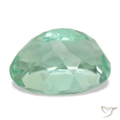 Fluorita verde natural 11,70ct, corte oval, VS