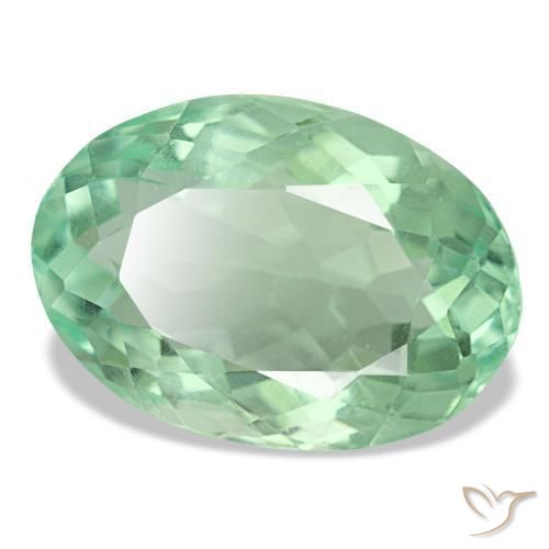 Fluorita verde natural 11,73ct, corte oval, VS