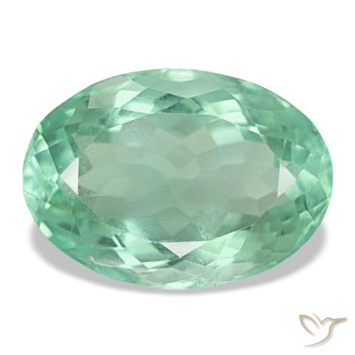 Fluorita verde natural 14,51ct, corte oval, VS
