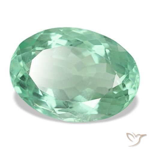 Fluorita verde natural 14,51ct, corte oval, VS