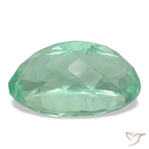 Fluorita verde natural 14,51ct, corte oval, VS