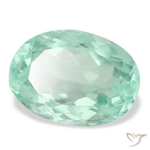 Fluorita turquesa natural 8,18ct, corte oval, VVS-VS