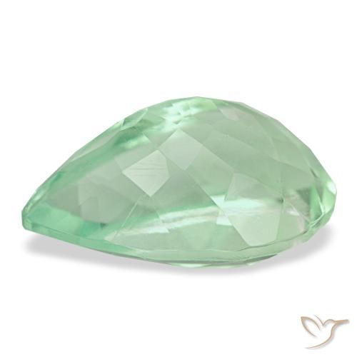 Fluorita turquesa natural 9,02ct, formato de pêra, VVS-VS