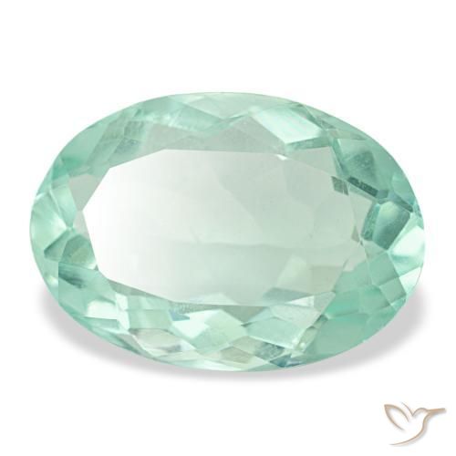 Fluorita turquesa natural 8,57ct, corte oval, VVS-VS