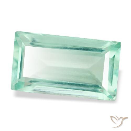 Fluorita turquesa natural 6,18ct, baguete, VVS-VS