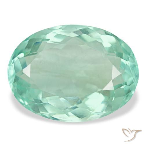 Fluorita turquesa natural 14,55ct, corte oval, VVS-VS
