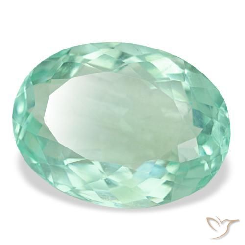 Fluorita turquesa natural 14,55ct, corte oval, VVS-VS
