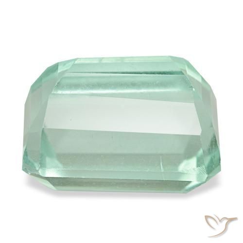 Fluorita turquesa natural 9,24ct, corte esmeralda, VVS-VS