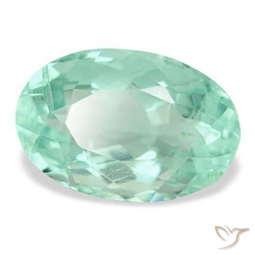 Fluorita turquesa natural 9,72ct, corte oval, VVS-VS