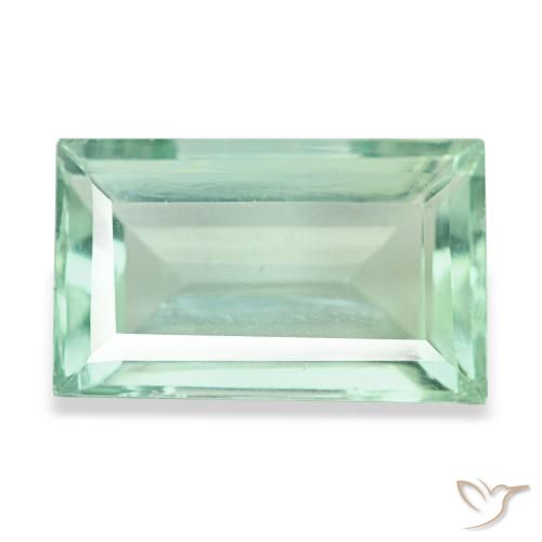 Fluorita turquesa natural 4,82ct, baguete, VVS-VS