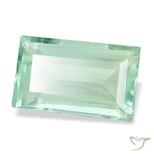 Fluorita turquesa natural 4,82ct, baguete, VVS-VS