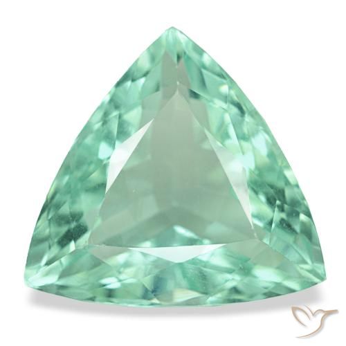 Fluorita turquesa natural 12,67ct, trillion, VVS