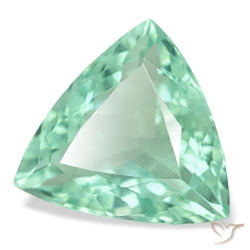 Fluorita turquesa natural 12,67ct, trillion, VVS