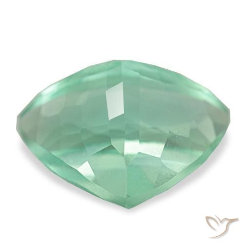 Fluorita turquesa natural 12,67ct, trillion, VVS