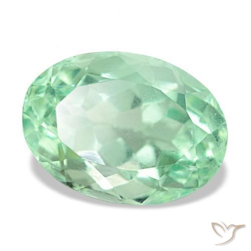 Fluorita verde natural 4,87ct, corte oval, VS