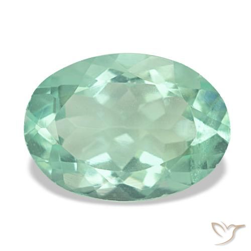 Fluorita verde natural 4,20ct, corte oval, VS