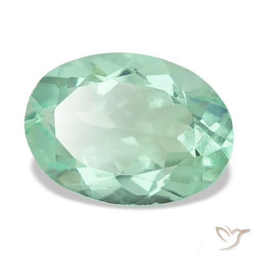 Fluorita verde natural 4,20ct, corte oval, VS