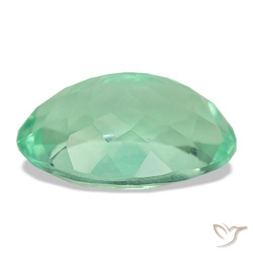 Fluorita verde natural 12,36ct, corte oval, VS