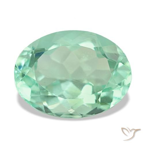 Fluorita verde natural 7,08ct, corte oval, VS