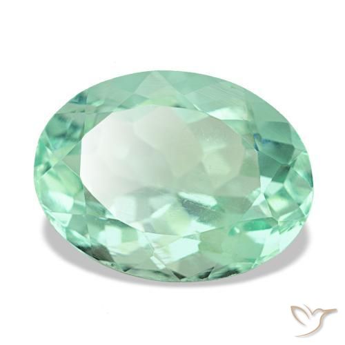 Fluorita verde natural 7,08ct, corte oval, VS
