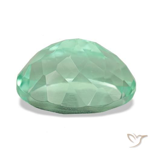 Fluorita verde natural 7,08ct, corte oval, VS